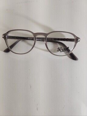 Persol Men's Round Optical Glasses in Translucent Taupe